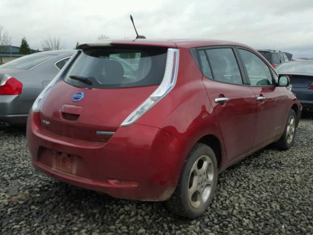 1N4AZ0CP8DC404287 - 2013 NISSAN LEAF S RED photo 4