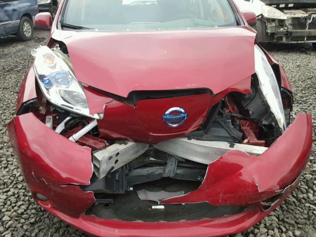 1N4AZ0CP8DC404287 - 2013 NISSAN LEAF S RED photo 9