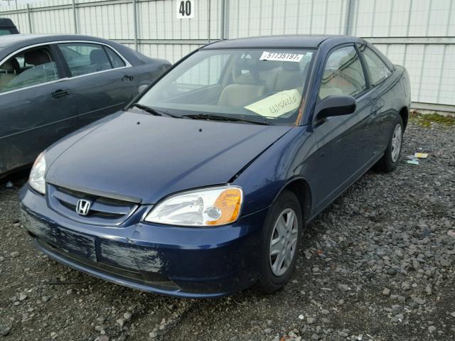 1HGEM22533L049485 - 2003 HONDA CIVIC LX BLUE photo 2