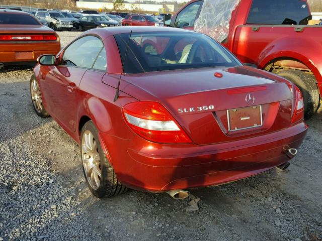 WDBWK56F86F083629 - 2006 MERCEDES-BENZ SLK 350 RED photo 3