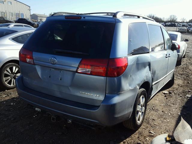 5TDZA23C24S176346 - 2004 TOYOTA SIENNA CE BLUE photo 4