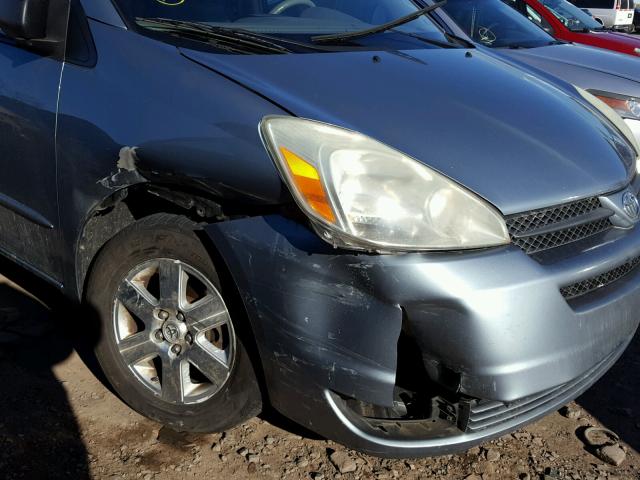 5TDZA23C24S176346 - 2004 TOYOTA SIENNA CE BLUE photo 9