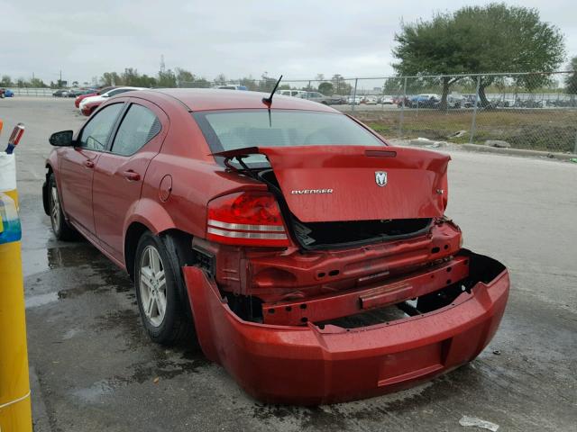 1B3LC56K28N140092 - 2008 DODGE AVENGER SX RED photo 3