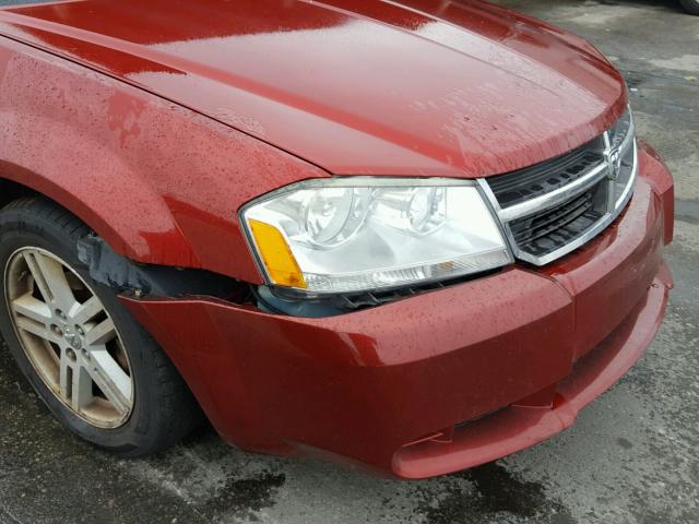 1B3LC56K28N140092 - 2008 DODGE AVENGER SX RED photo 9