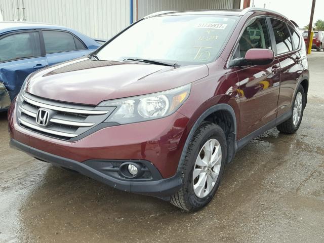 5J6RM3H74DL026937 - 2013 HONDA CR-V EXL BURGUNDY photo 2