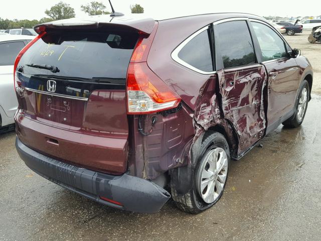 5J6RM3H74DL026937 - 2013 HONDA CR-V EXL BURGUNDY photo 4