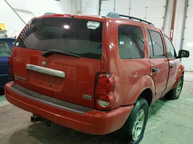 1D4HB48D24F133604 - 2004 DODGE DURANGO SL RED photo 4