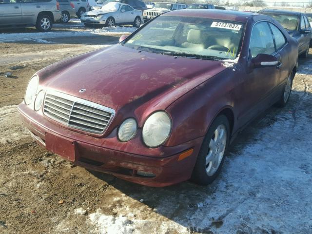 WDBLJ65G11F176488 - 2001 MERCEDES-BENZ CLK 320 MAROON photo 2