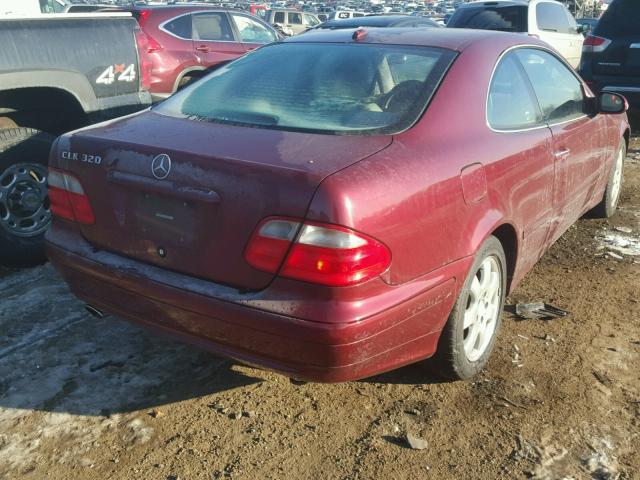 WDBLJ65G11F176488 - 2001 MERCEDES-BENZ CLK 320 MAROON photo 4