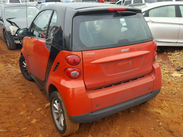 WMEEJ31X98K112118 - 2008 SMART FORTWO PUR RED photo 3