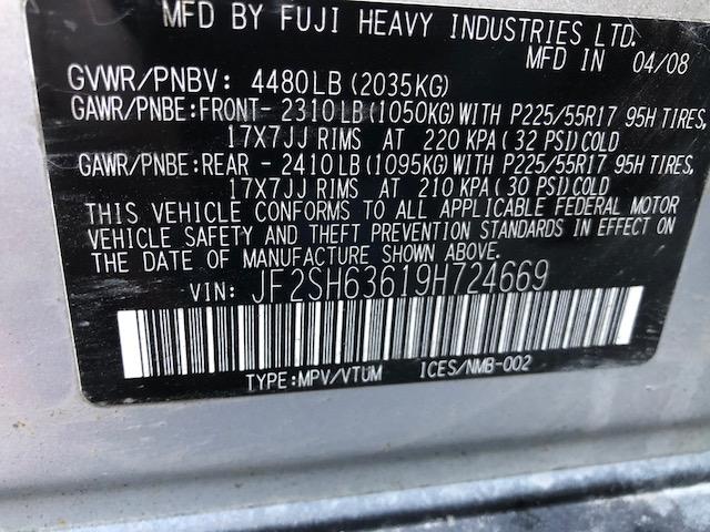 JF2SH63619H724669 - 2009 SUBARU FORESTER 2 SILVER photo 10