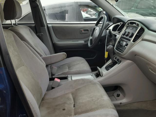 JTEGD21A150122648 - 2005 TOYOTA HIGHLANDER BLUE photo 5