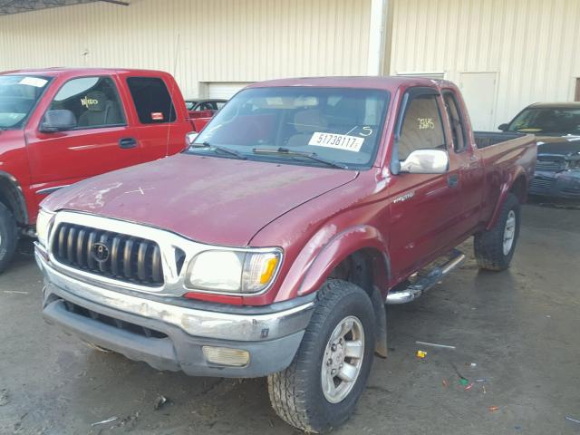 5TESN92N32Z014517 - 2002 TOYOTA TACOMA XTR BURGUNDY photo 2