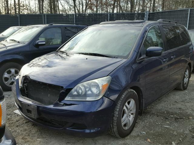 5FNRL38725B106931 - 2005 HONDA ODYSSEY EX BLUE photo 2