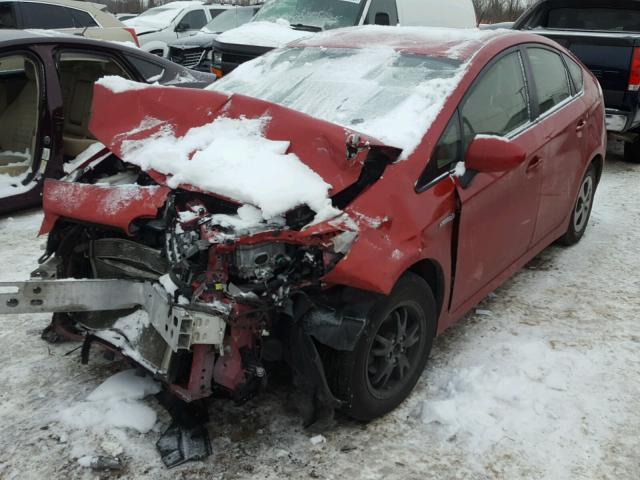 JTDKN3DU6C5456830 - 2012 TOYOTA PRIUS RED photo 2