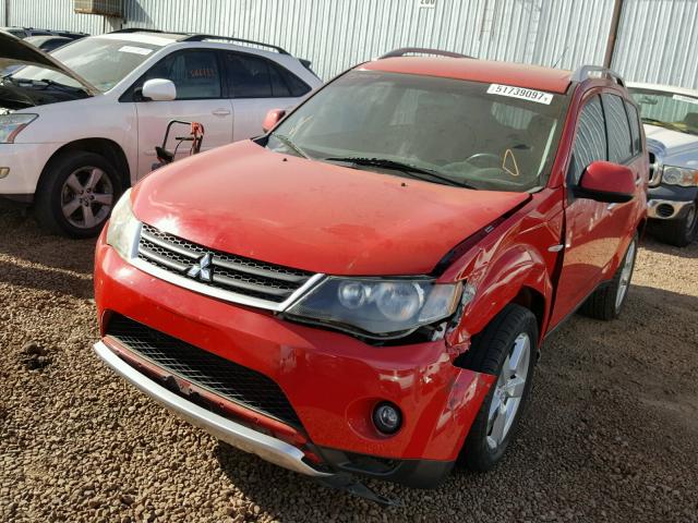 JA4MS41X37Z002873 - 2007 MITSUBISHI OUTLANDER RED photo 2