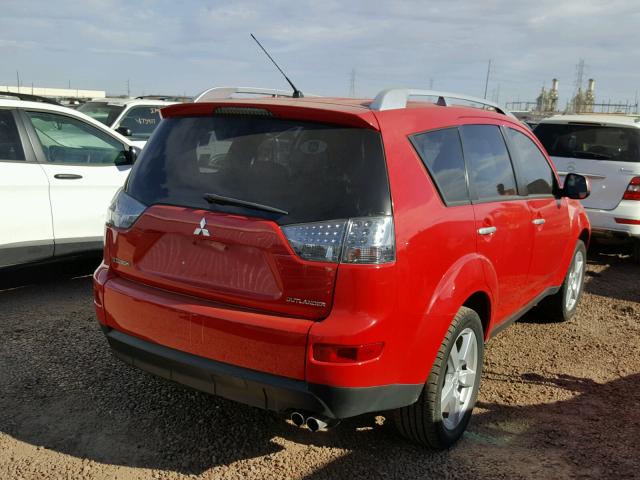 JA4MS41X37Z002873 - 2007 MITSUBISHI OUTLANDER RED photo 4