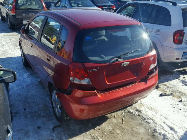 KL1TD66687B693924 - 2007 CHEVROLET AVEO BASE RED photo 3