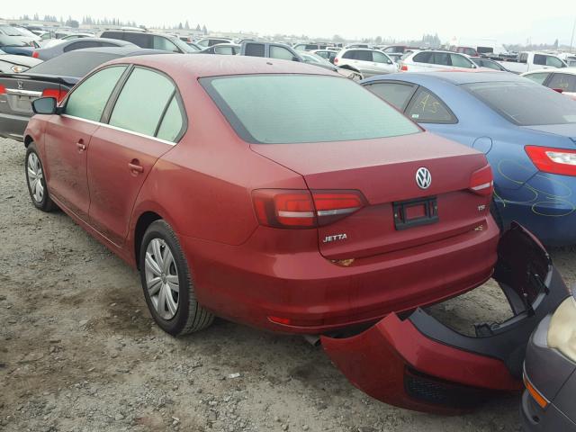 3VW2B7AJ1HM280293 - 2017 VOLKSWAGEN JETTA S RED photo 3