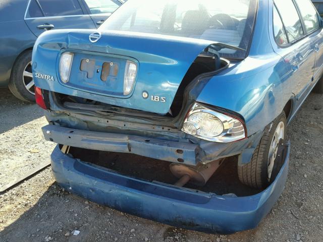 3N1CB51D44L888219 - 2004 NISSAN SENTRA 1.8 BLUE photo 9