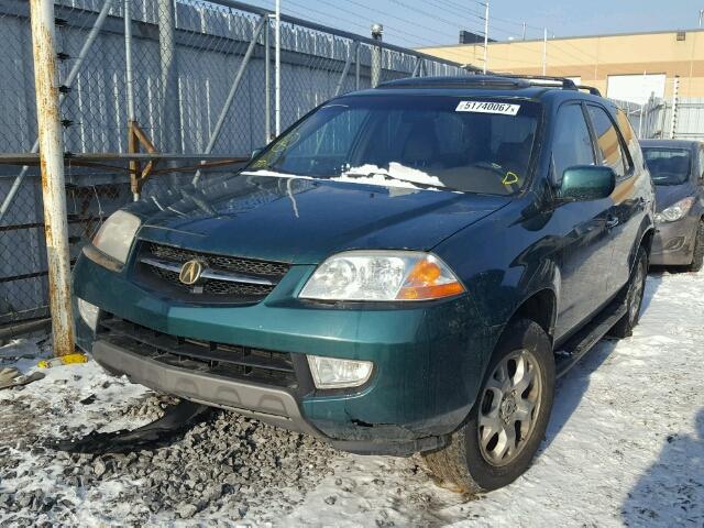 2HNYD18622H001097 - 2002 ACURA MDX TOURIN GREEN photo 2