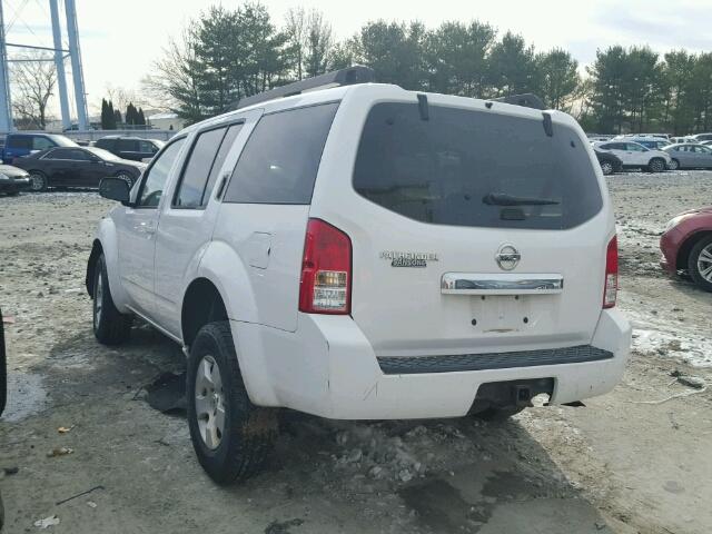 5N1AR18B78C638290 - 2008 NISSAN PATHFINDER WHITE photo 3