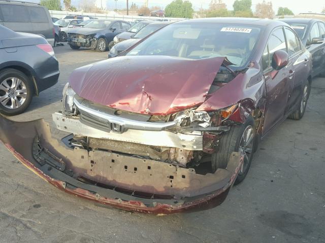 JHMFB2F81CS003283 - 2012 HONDA CIVIC EX ბურგუნდია ფოტო 2