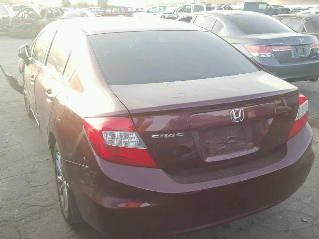 JHMFB2F81CS003283 - 2012 HONDA CIVIC EX ბურგუნდია ფოტო 3