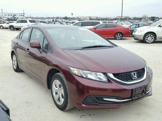 19XFB2F53DE237808 - 2013 HONDA CIVIC LX MAROON photo 1