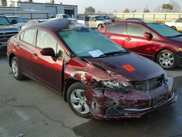 19XFB2F50EE274395 - 2014 HONDA CIVIC LX MAROON photo 1