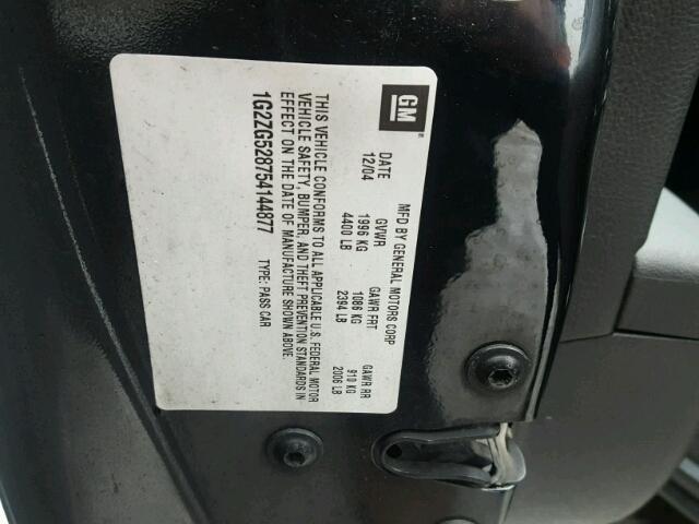 1G2ZG528754144877 - 2005 PONTIAC G6 BLACK photo 10