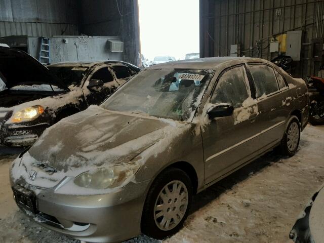 2HGES16565H615200 - 2005 HONDA CIVIC LX TAN photo 2