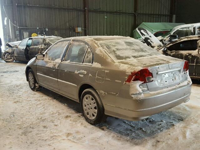 2HGES16565H615200 - 2005 HONDA CIVIC LX TAN photo 3