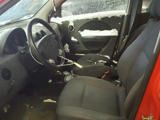 KL1TD66607B746521 - 2007 CHEVROLET AVEO BASE RED photo 5