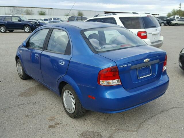 KL1TD52655B449371 - 2005 CHEVROLET AVEO BASE BLUE photo 3