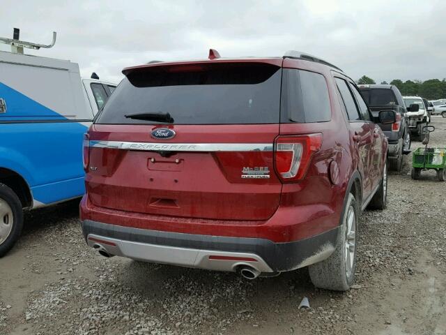 1FM5K7D84GGB61439 - 2016 FORD EXPLORER X RED photo 4