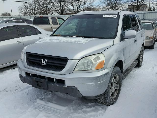 2HKYF185X3H619350 - 2003 HONDA PILOT EXL SILVER photo 2