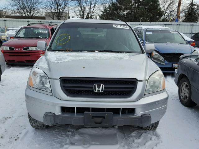 2HKYF185X3H619350 - 2003 HONDA PILOT EXL SILVER photo 9