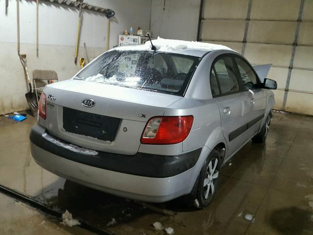 KNADE123476265234 - 2007 KIA RIO BASE SILVER photo 4