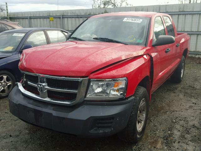 1D7HE38K08S538652 - 2008 DODGE DAKOTA SXT RED photo 2