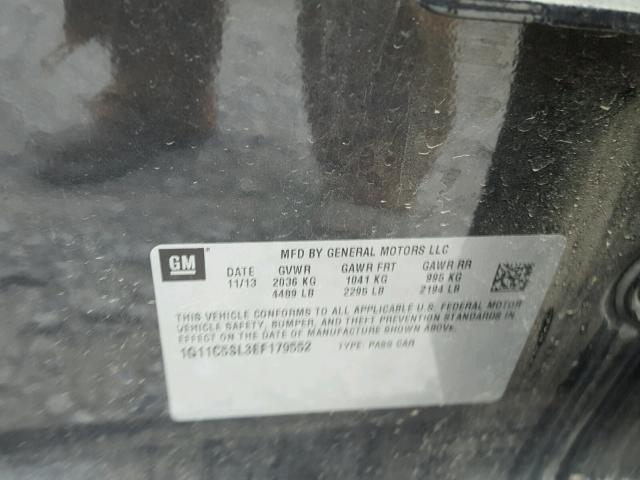 1G11C5SL3EF179552 - 2014 CHEVROLET MALIBU 1LT 灰色 照片 10