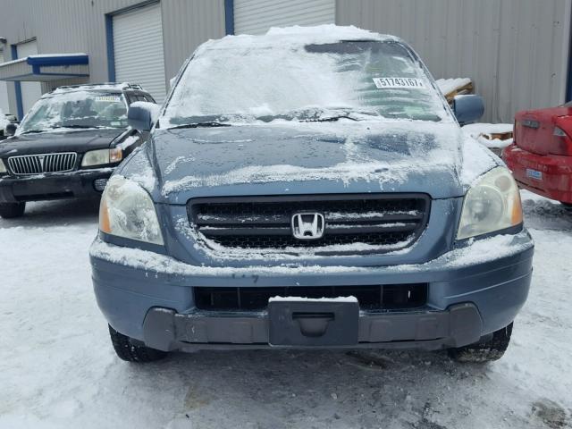 5FNYF18405B034172 - 2005 HONDA PILOT EX BLUE photo 10