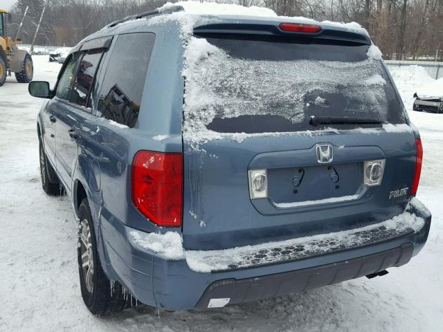 5FNYF18405B034172 - 2005 HONDA PILOT EX BLUE photo 3