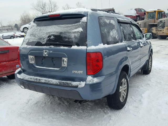 5FNYF18405B034172 - 2005 HONDA PILOT EX BLUE photo 4