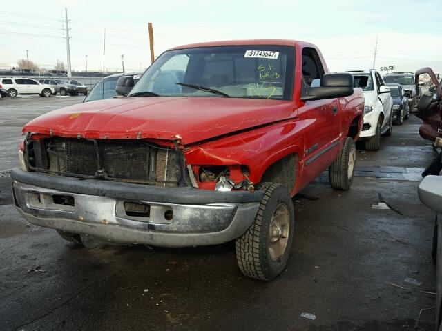 1B7HF16Y81S690929 - 2001 DODGE RAM 1500 RED photo 2