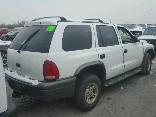 1B4HS38N12F151604 - 2002 DODGE DURANGO SP WHITE photo 4