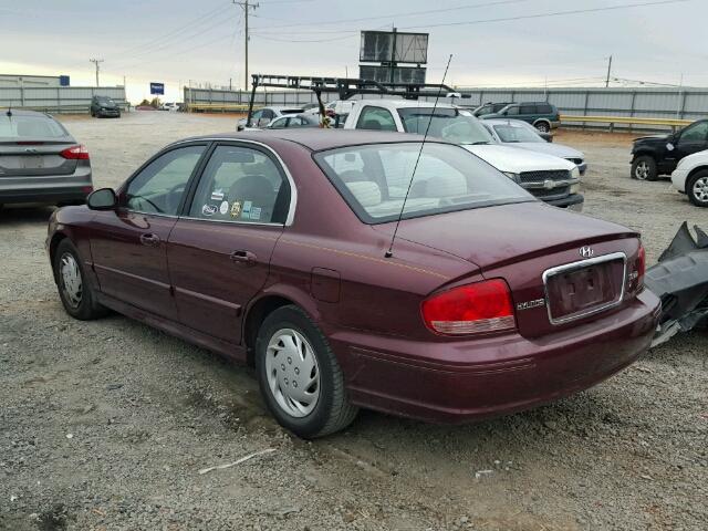 KMHWF25S02A686502 - 2002 HYUNDAI SONATA GL BURGUNDY photo 3