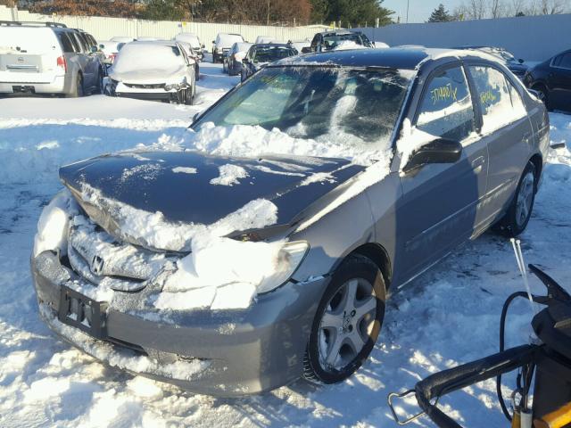 2HGES16535H631189 - 2005 HONDA CIVIC LX SILVER photo 2