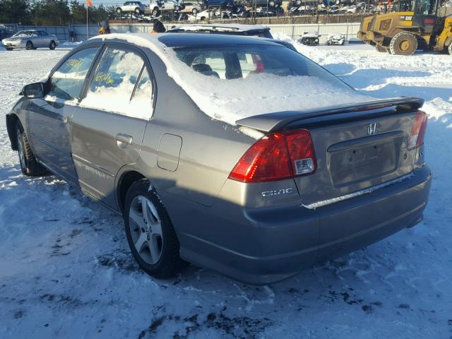 2HGES16535H631189 - 2005 HONDA CIVIC LX SILVER photo 3