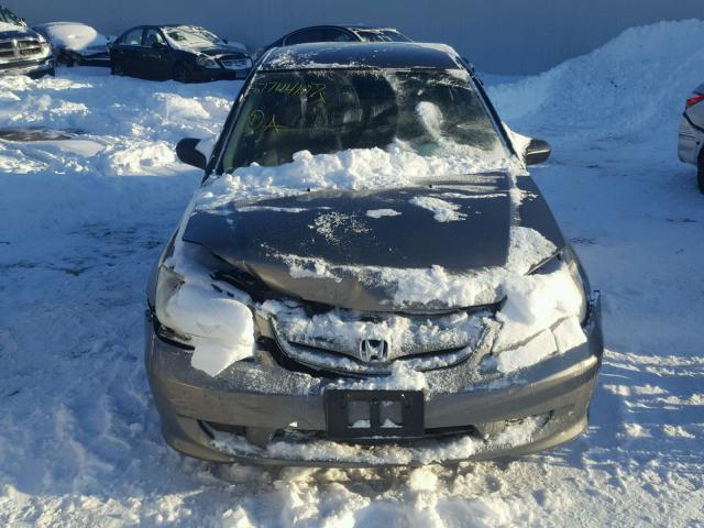 2HGES16535H631189 - 2005 HONDA CIVIC LX SILVER photo 9